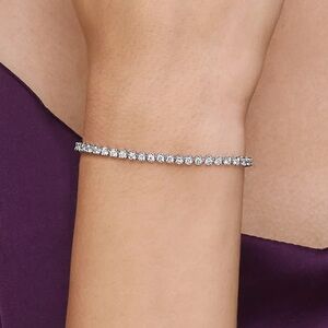 6.5 In. Tennis Bracelet 18K Plated White Gold